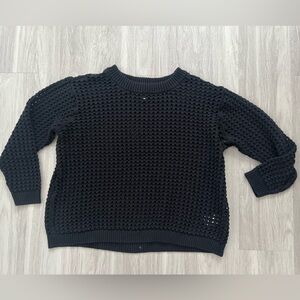 Joan Rivers Black Chunky Knit Crew Neck Sweater 1X